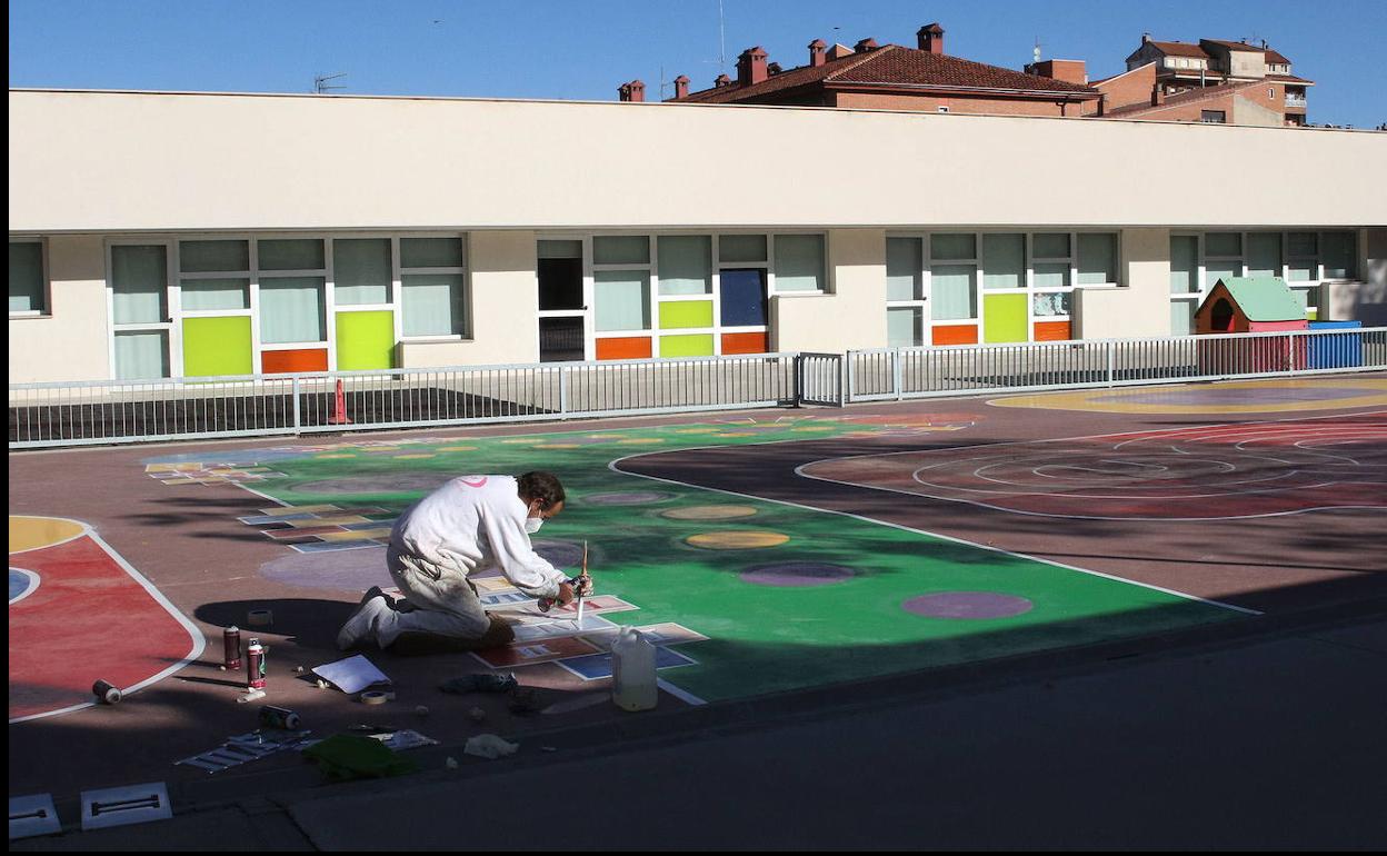 Un aula del colegio Peñascal de Segovia, en cuarentena por coronavirus