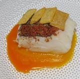 Plato tradicional de bacalao del restaurante gallego Solleiros. 