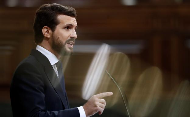 Pablo Casado, durante su intervención. 