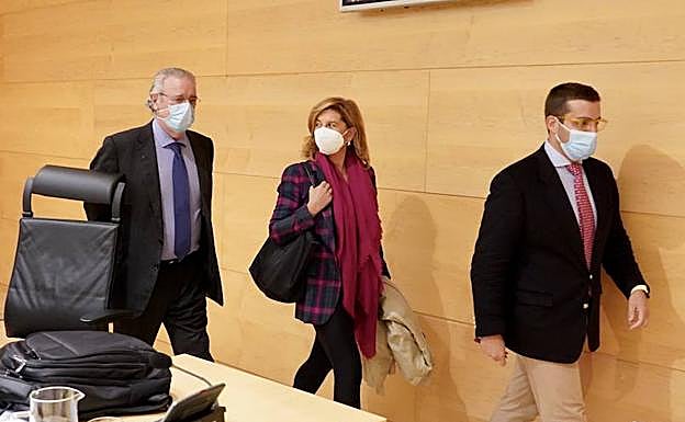 La exviceconsejera Begoña Hernández, a su llegada a la comisión de investigación de las eólicas hace unas semanas.