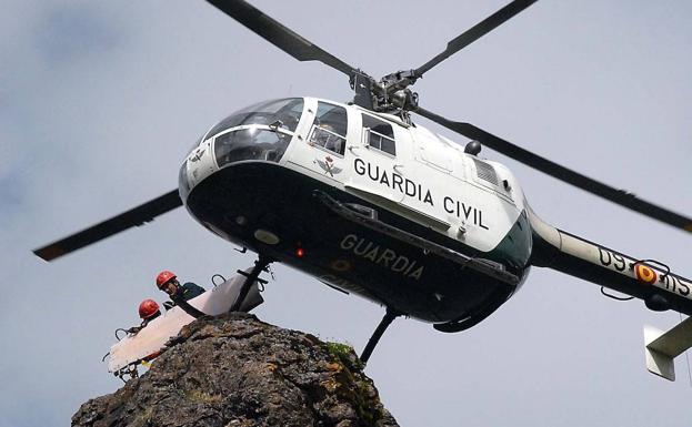 Simulacro del Greim en Valporquero, en la provincia de León. 