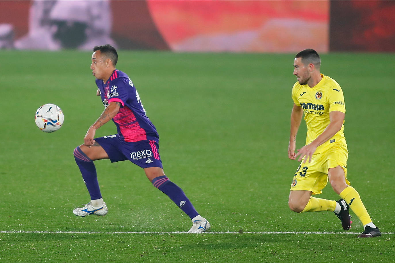 El Real Valladolid pierde por dos goles a cero contra el Villarreal. 