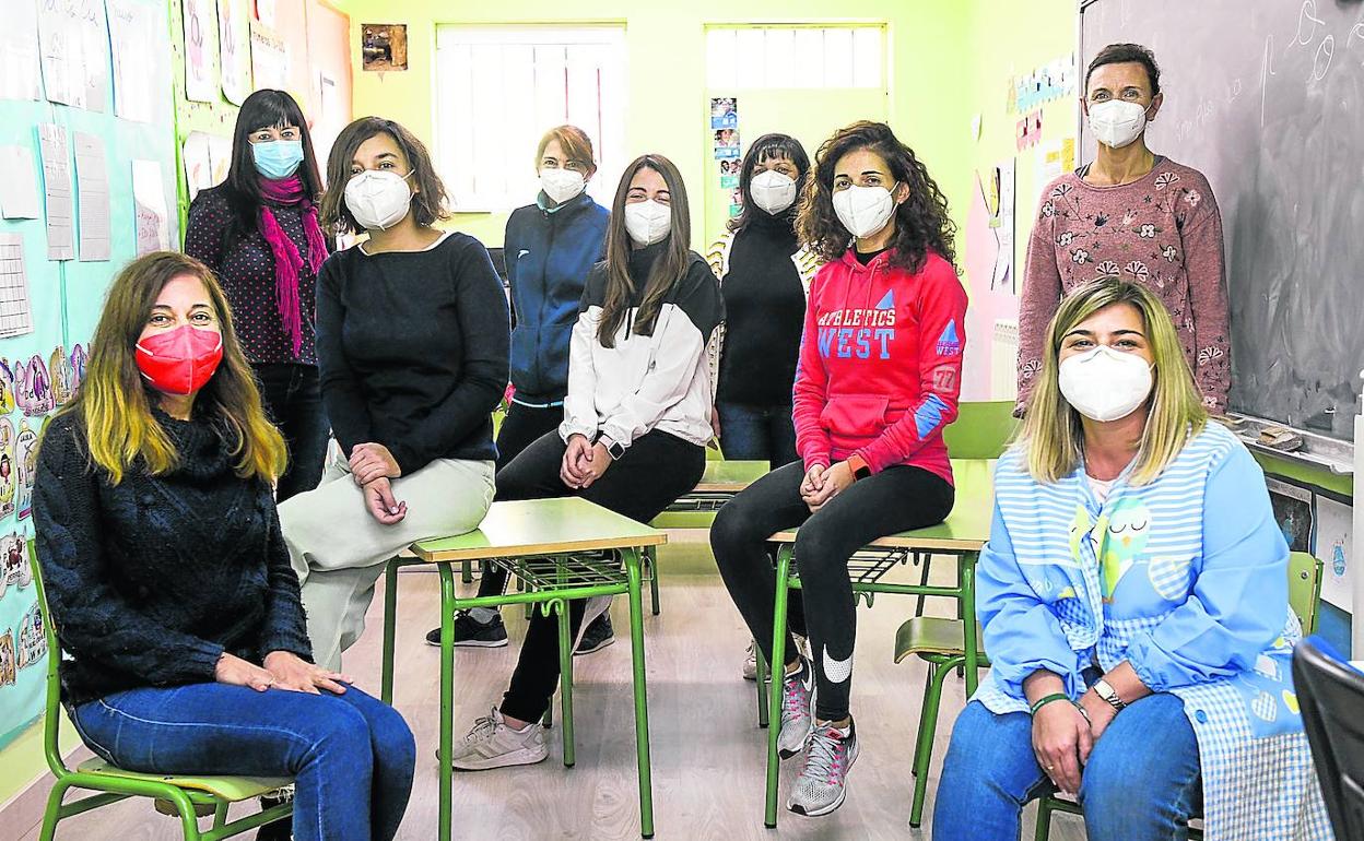 Las profesoras del Gabriel y Galán, uno de los centros participantes del proyecto en Valladolid. 