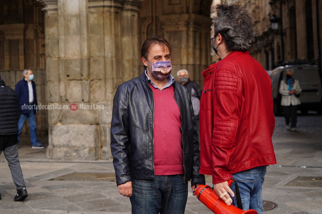 Concentración de autónomos en la Plaza Mayor de Salamanca