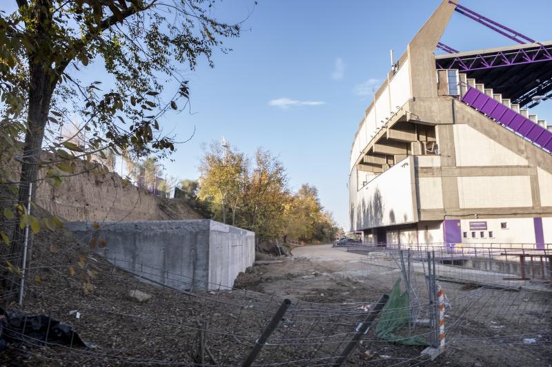 A la izquierda de la imagen, el nuevo aljibe construido junto al estadio José Zorrilla
