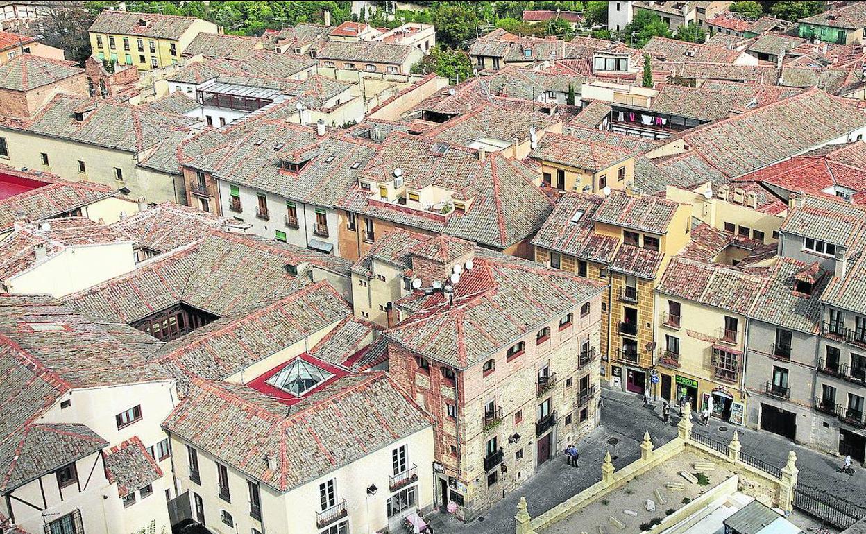 Conjunto de viviendas en el casco histórico de Segovia. 