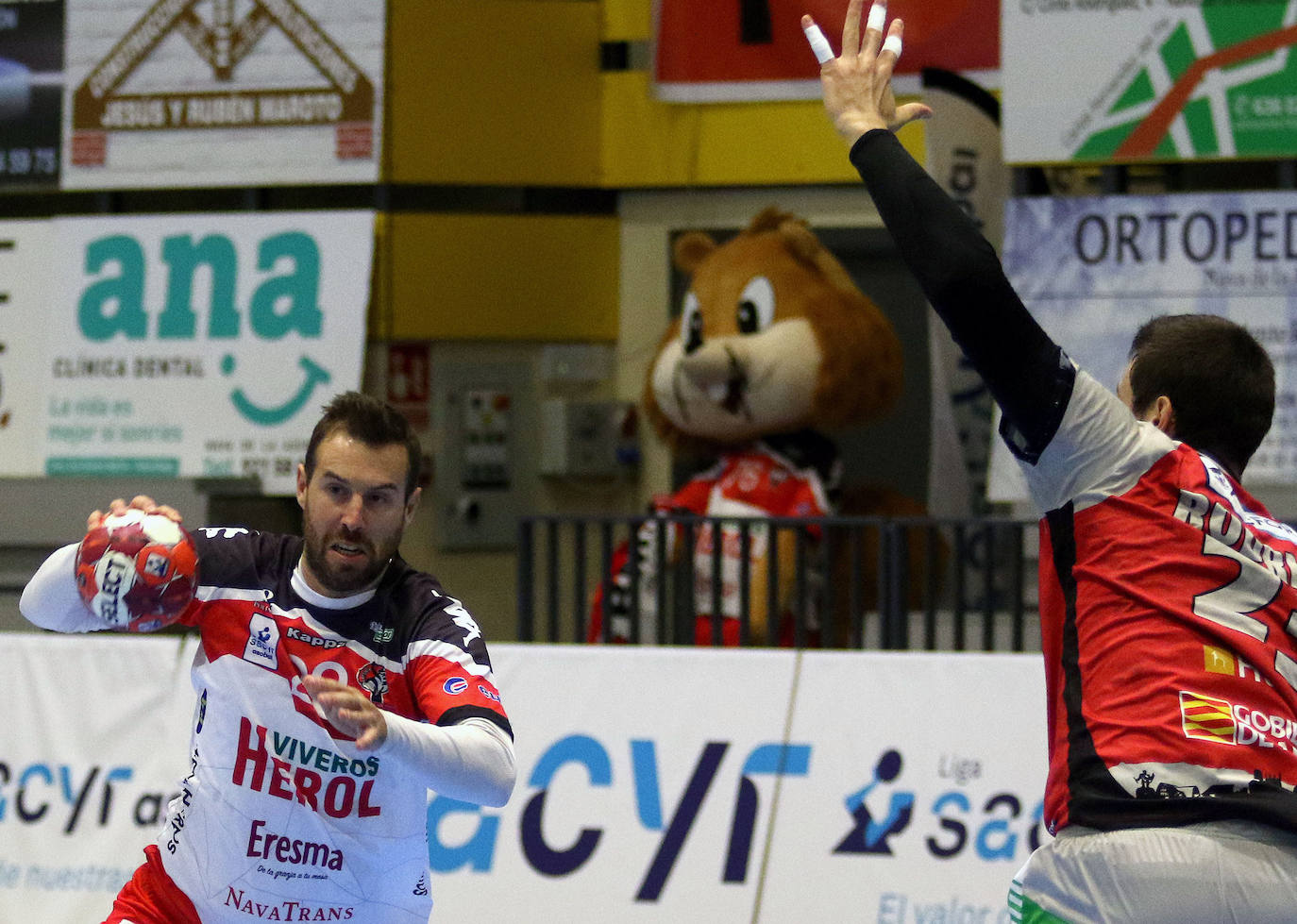 Partido de la Liga Asobal entre el Balonmano Nava y el Huesca 