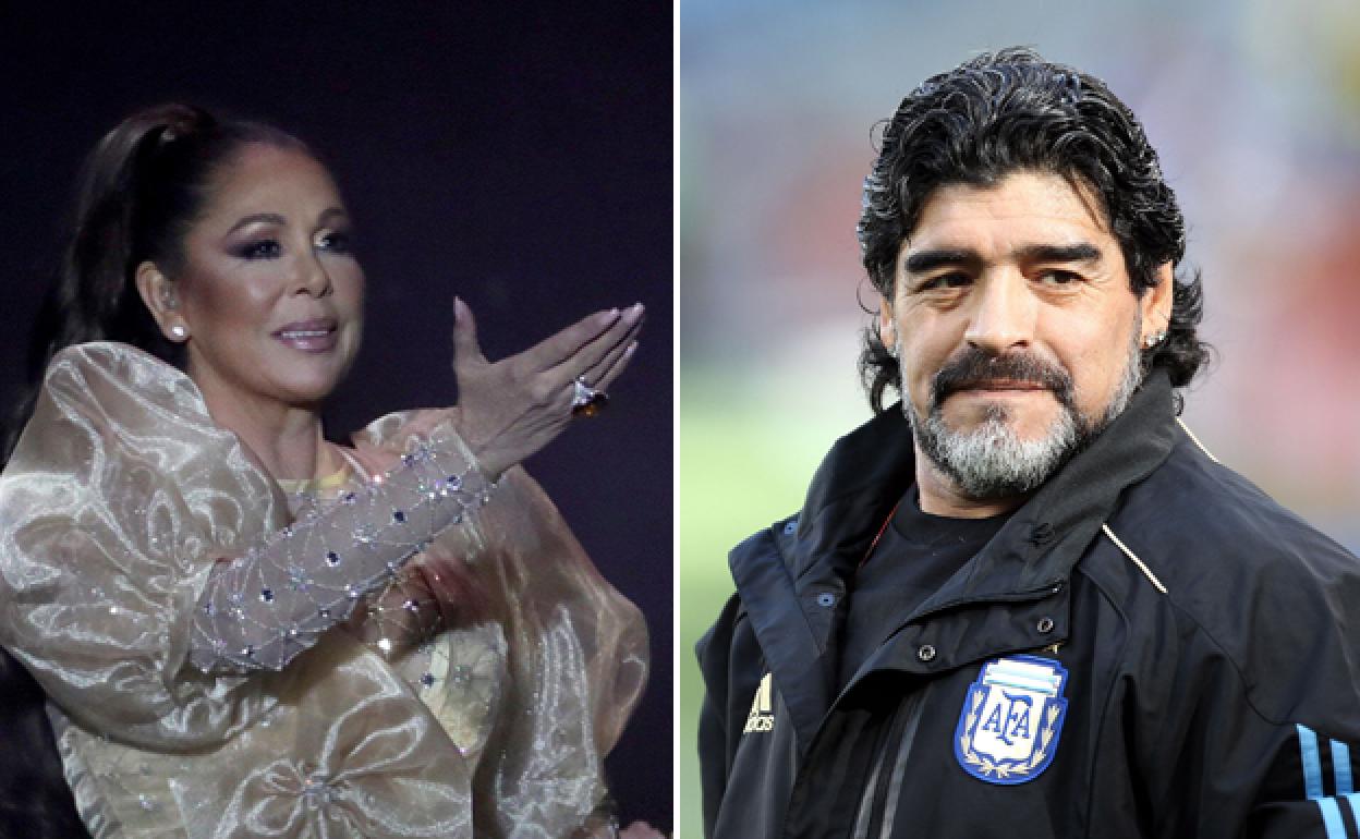 Isabel Pantoja y Diego Armando Maradona. 