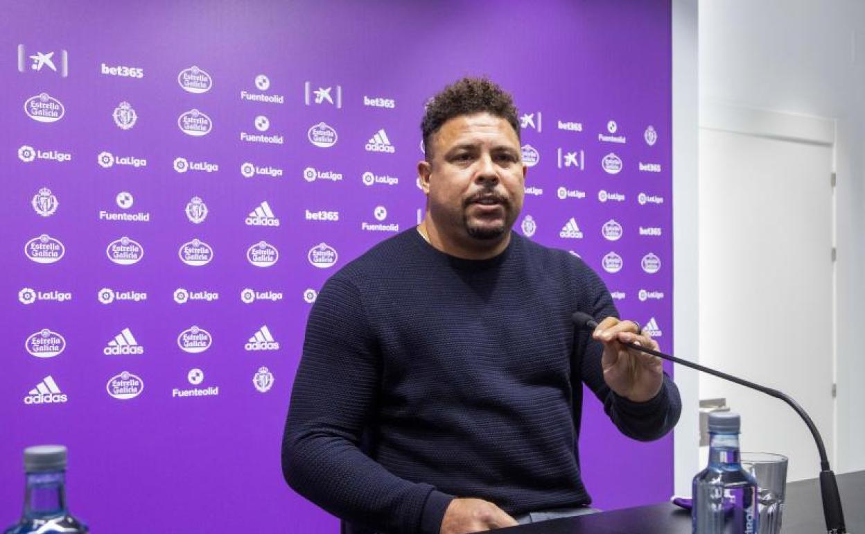 Ronaldo Nazário, durante su comparecencia presencial en Zorrilla.