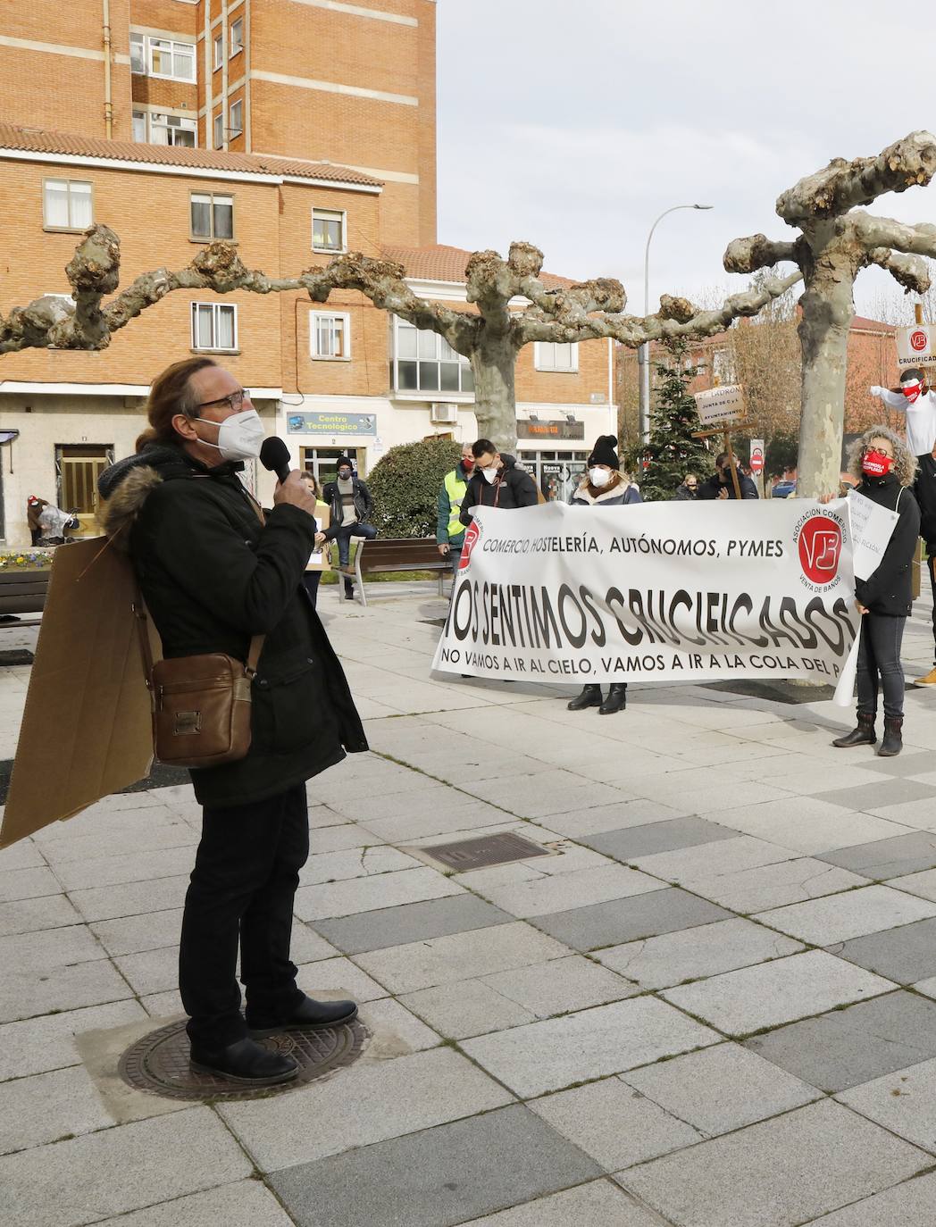 Fotos: Protesta de los autónomos en Venta de Baños, Palencia