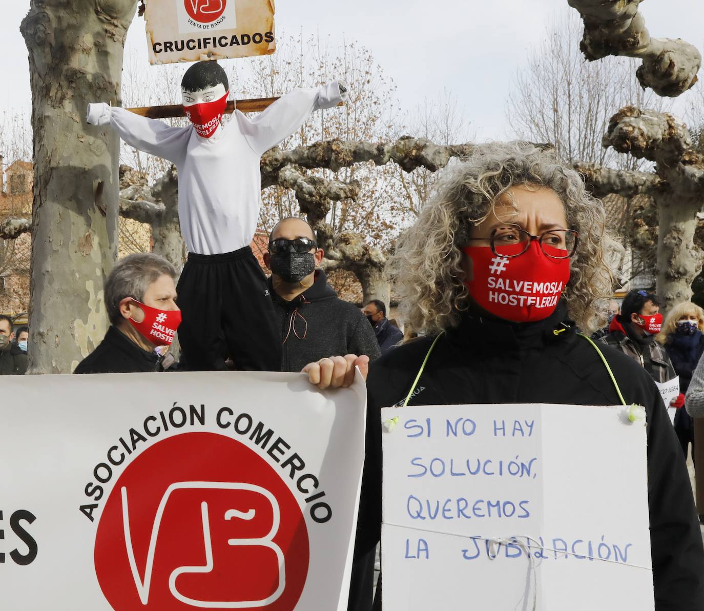 Fotos: Protesta de los autónomos en Venta de Baños, Palencia