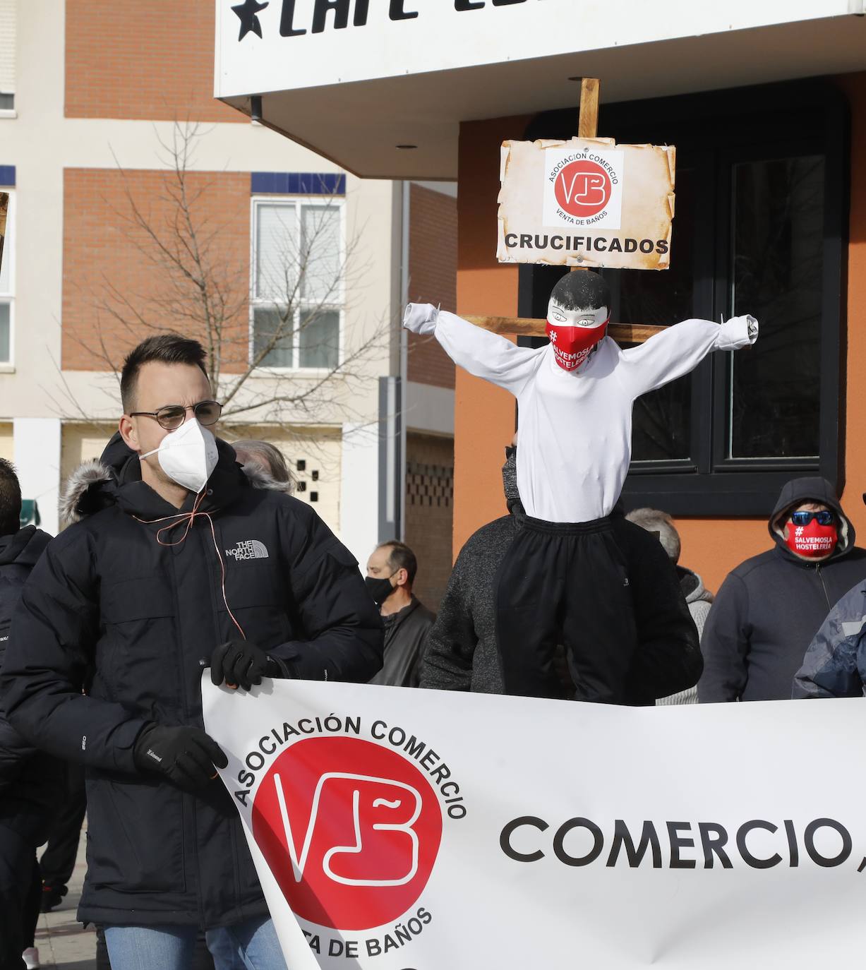 Fotos: Protesta de los autónomos en Venta de Baños, Palencia