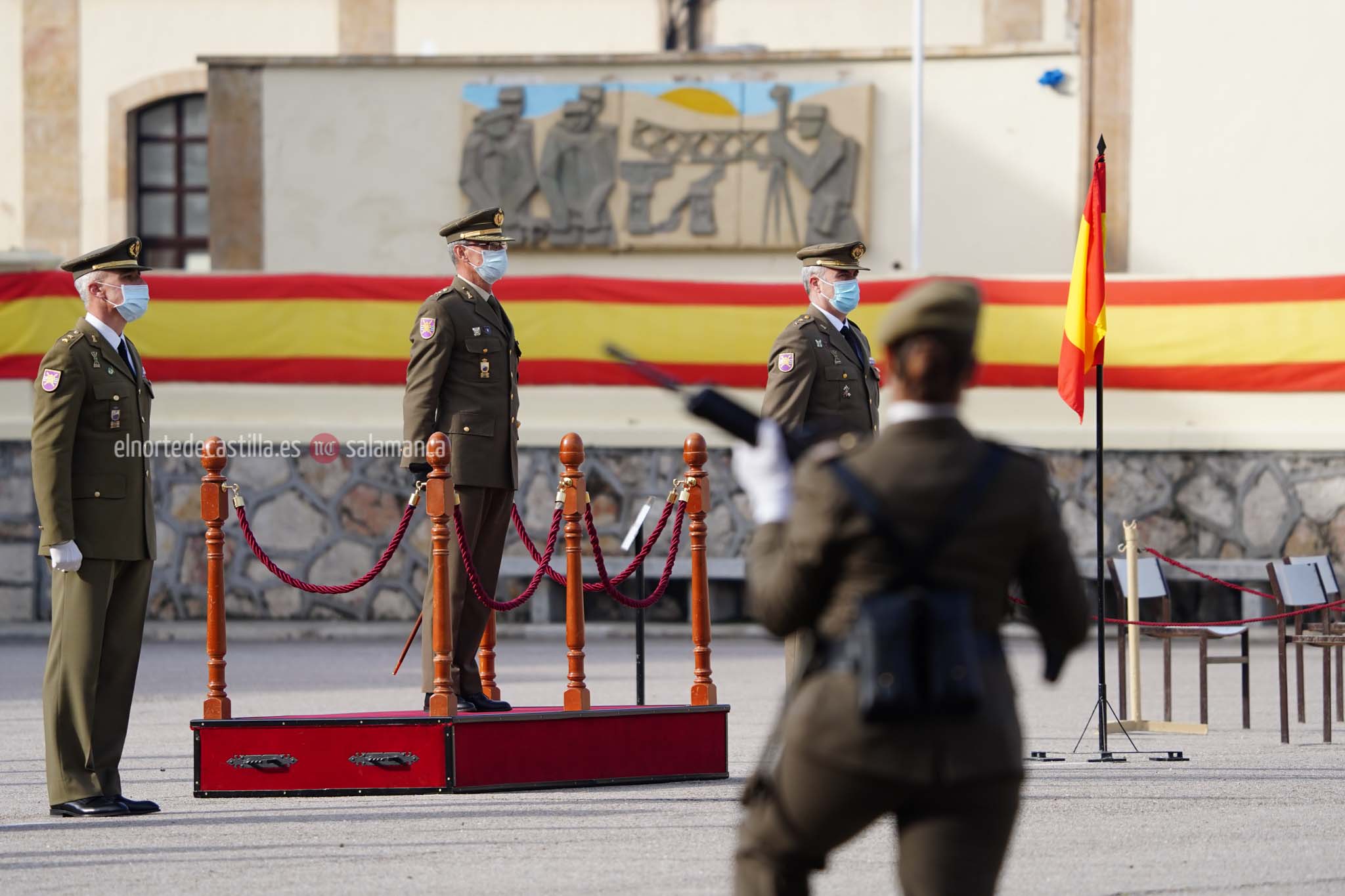 Acto de toma de posesión del nuevo Teniente Coronel en el cuartel de Arroquia de Salamanca