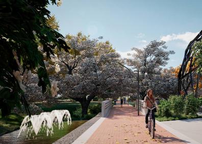 Imagen secundaria 1 - La Ciudad de la Comunicación de Valladolid sumará un parque de más de 1,6 hectáreas con estanque y juegos