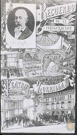 Cartel de recuerdo de la inauguración del Teatro Zorrilla.