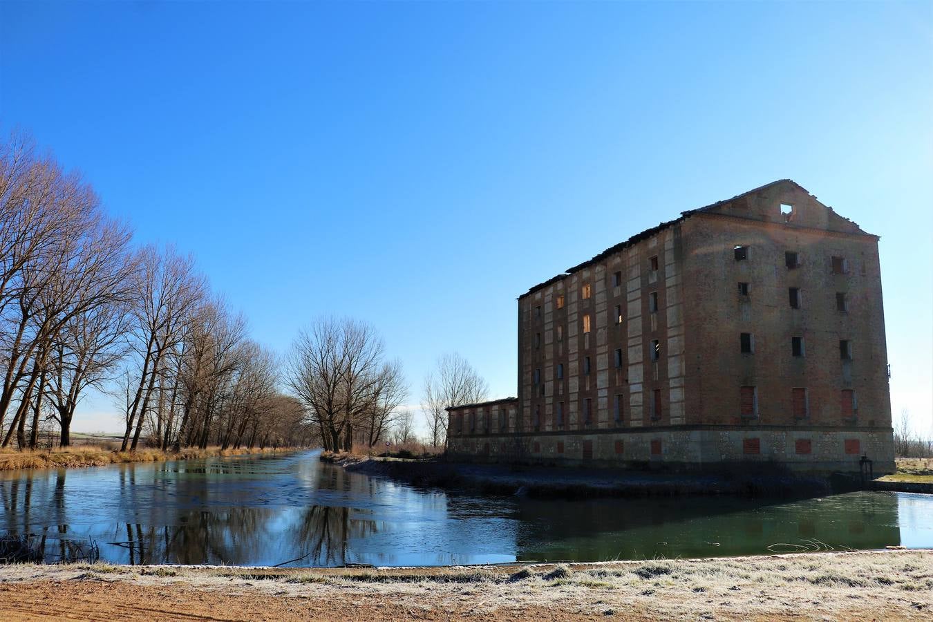 Fotos: El Canal de Castilla amanece helado en Medina de Rioseco