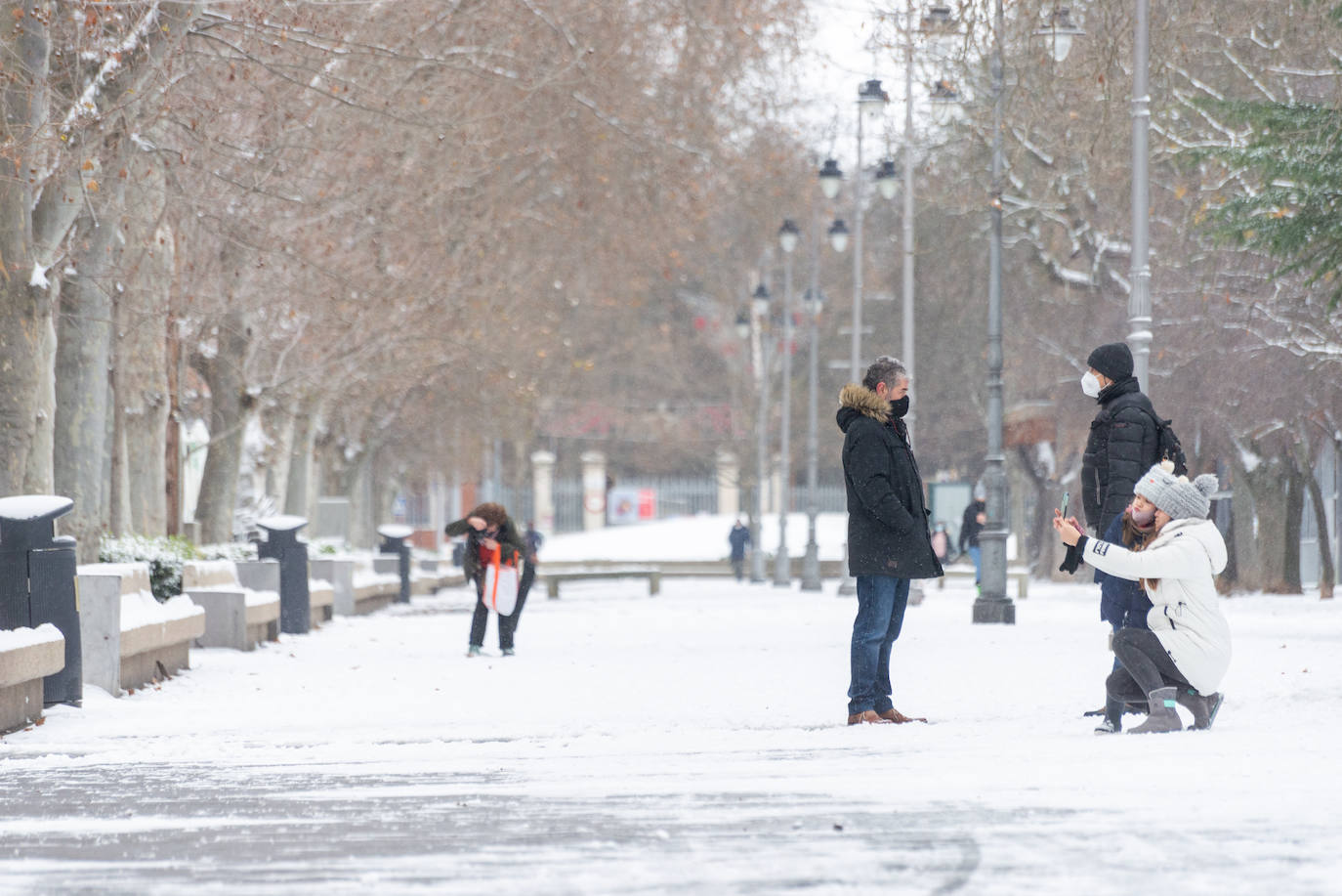 Fotos: La nieve ha dejado una jornada de diversión en Palencia