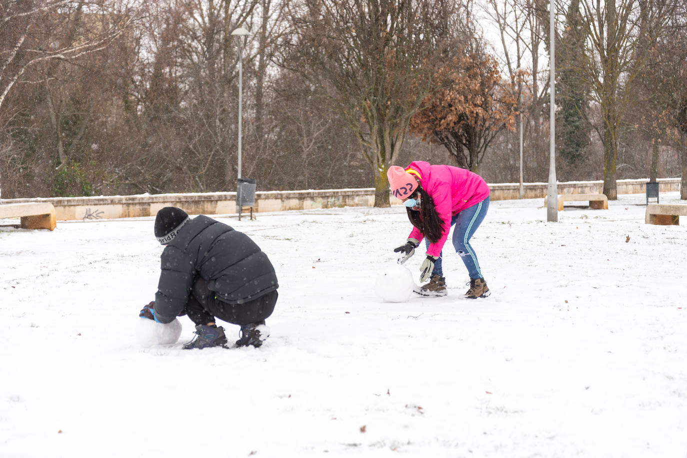 Fotos: La nieve ha dejado una jornada de diversión en Palencia