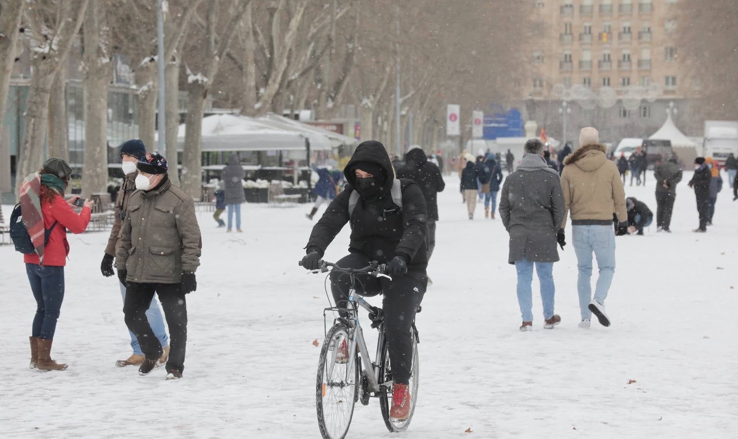 Fotos: Los vallisoletanos disfrutan de un día de nieve en la ciudad