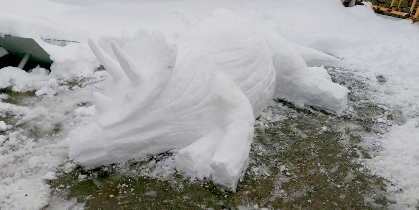 Fotos: Esculturas de nieve en Ciñera