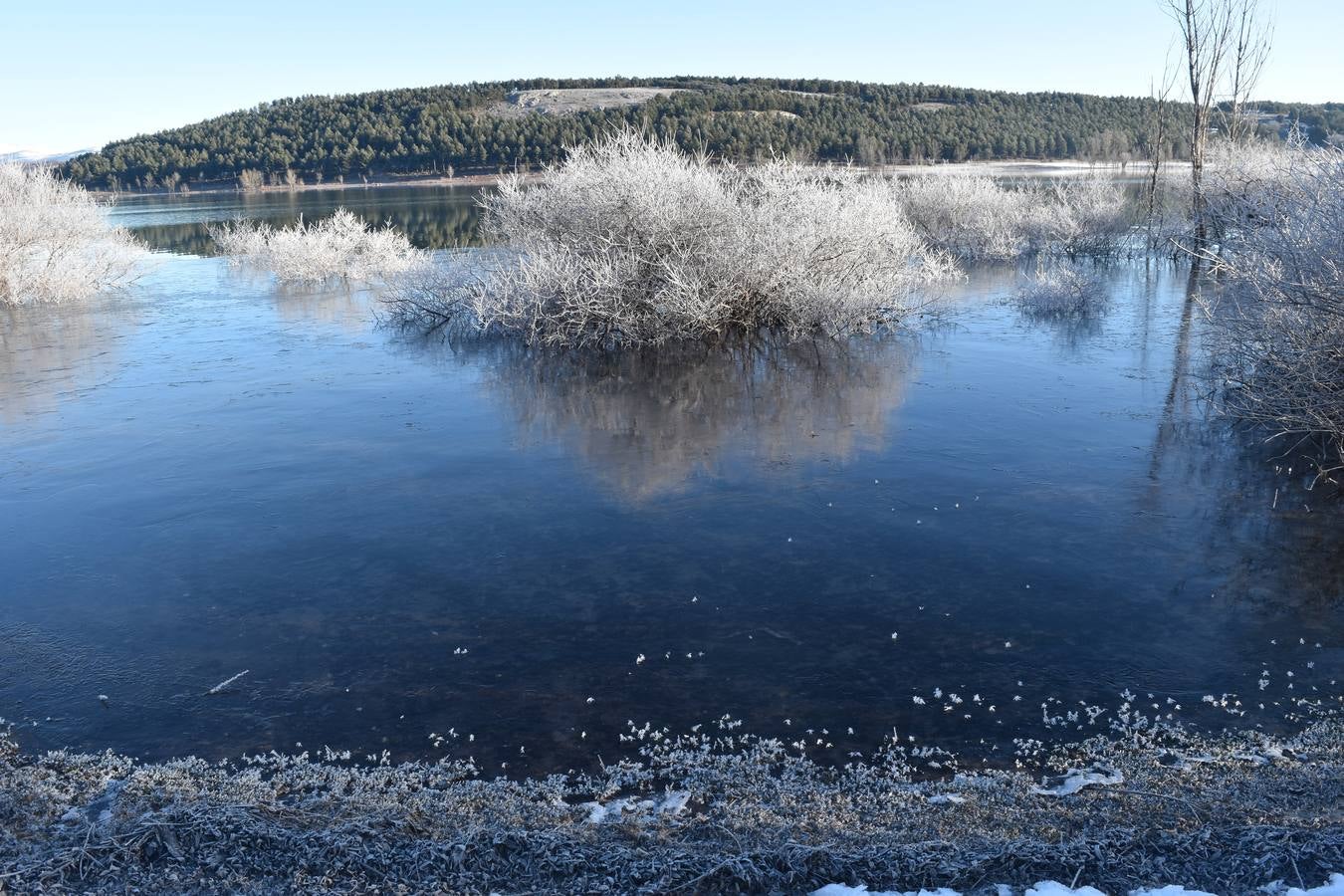 Fotos: El embalse de Aguilar de Campoo amanece congelado