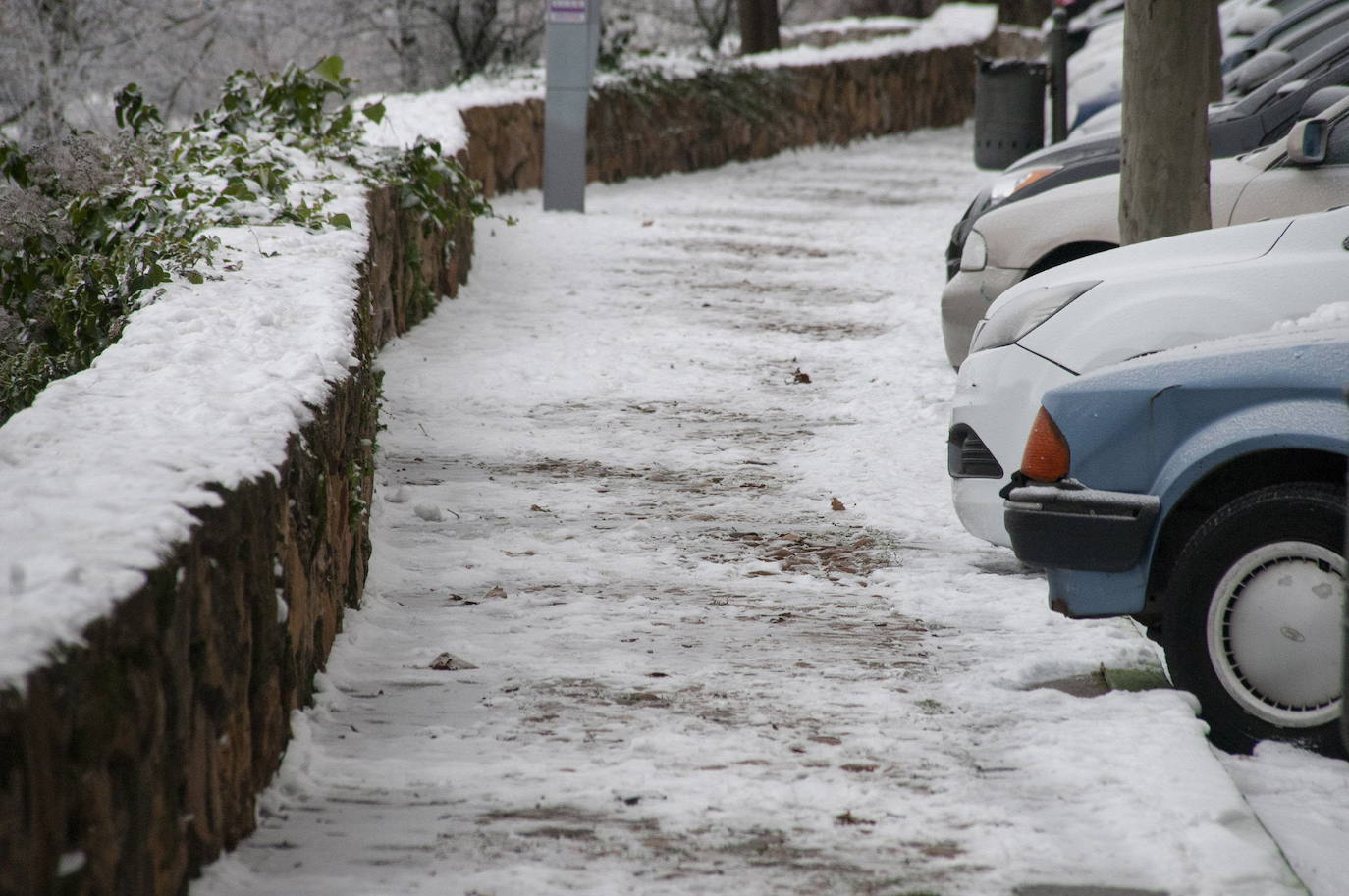 Una acera de Segovia, completamente helada durante el pasado fin de semana.