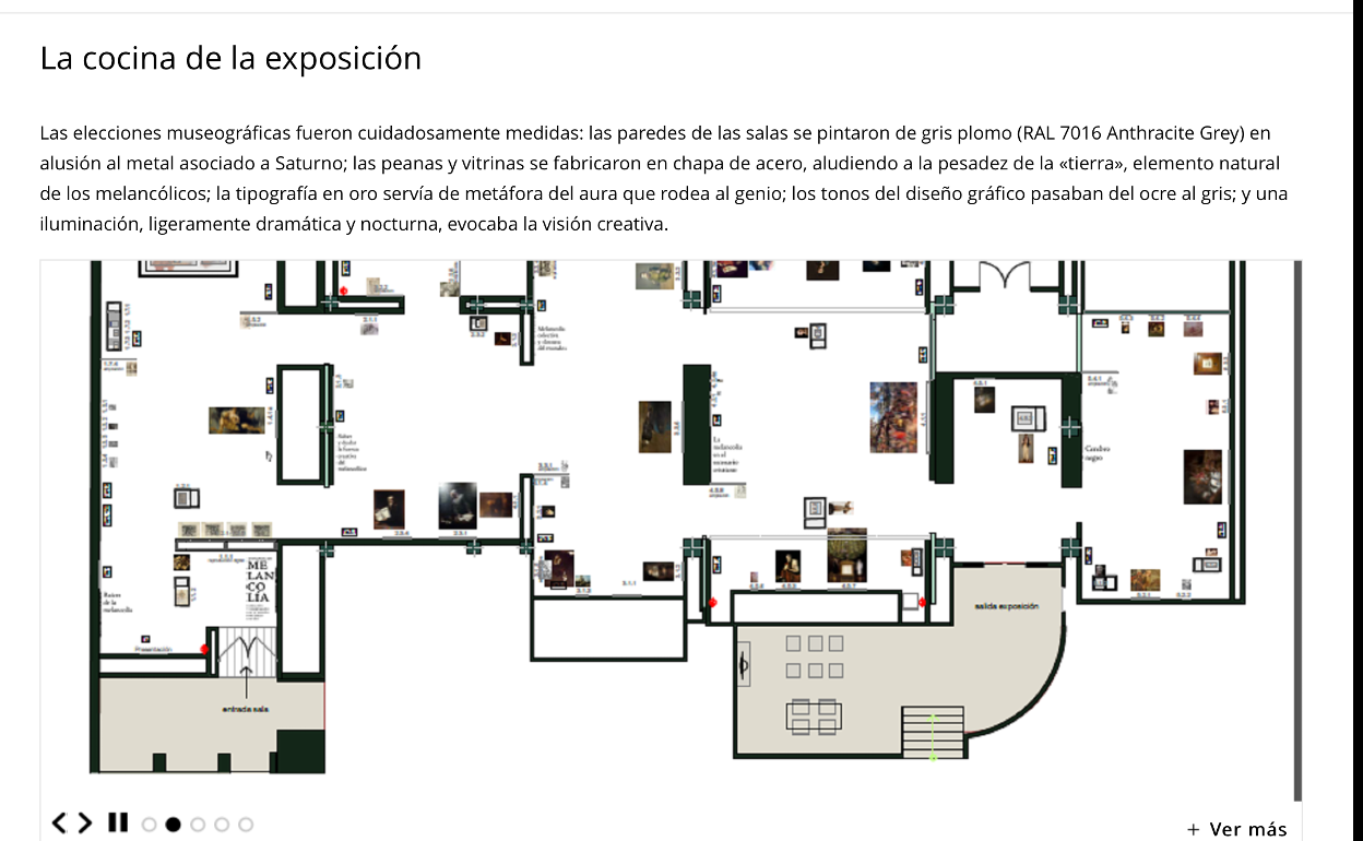 La imagen muestra uno de los planos preparatorios de la exposición 'Tiempos de melancolía' que pueden verse ahora en la página web del Museo de Escultura.