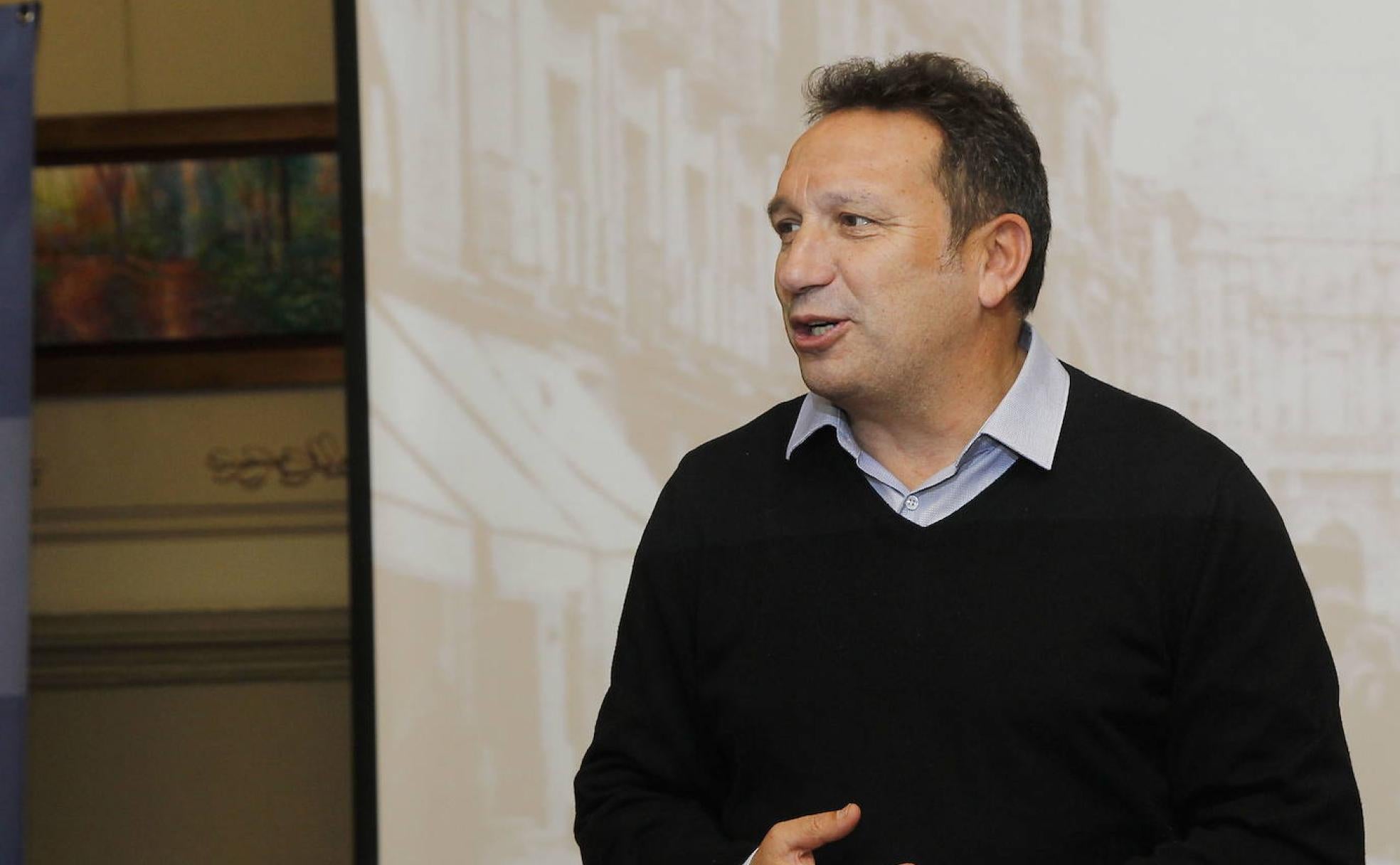 Eusebio Sacristán, durante una charla de emprendimiento ofrecida en Palencia. 