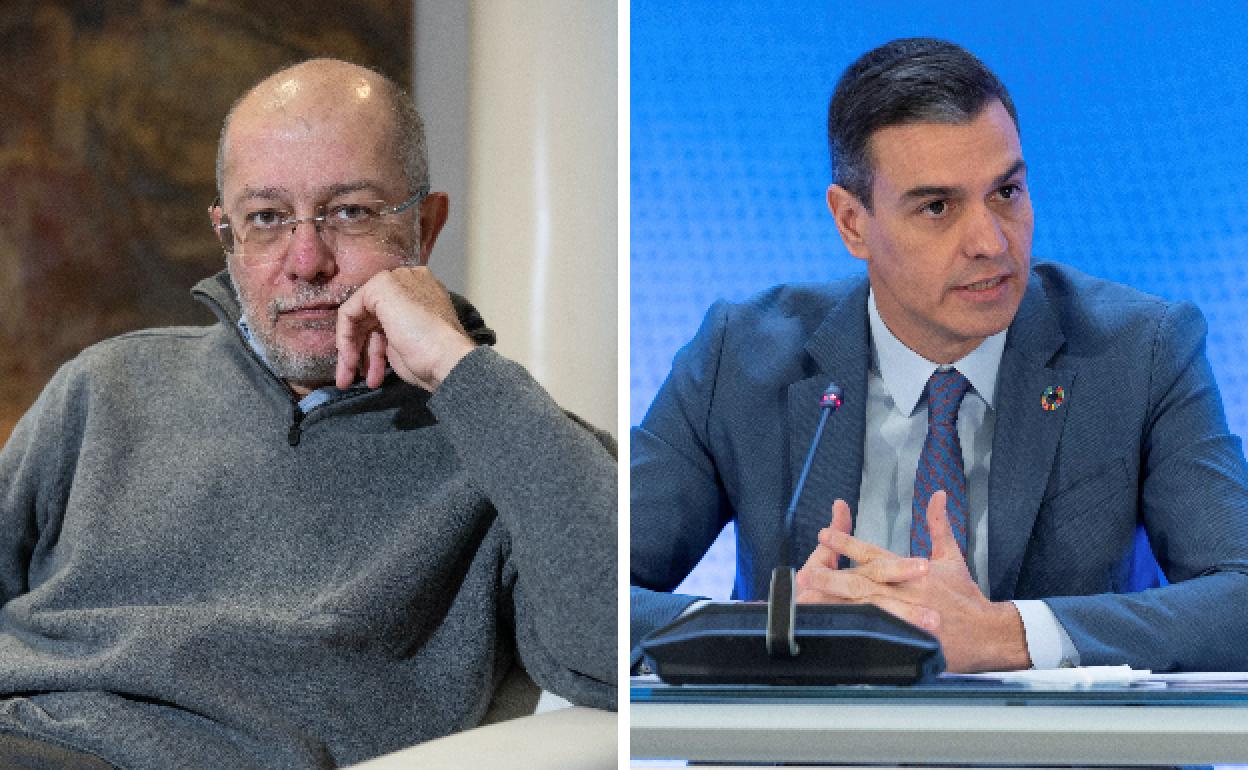 El vicepresidente de la Junta de Castilla y León, Francisco Igea, y el presidente del Gobierno, Pedro Sánchez,