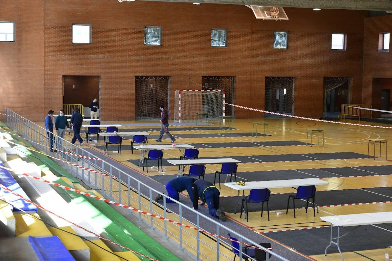 Preparación del cribado en El Espinar. 