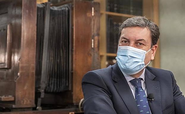 El consejero de Economía y Hacienda, ayer en el Foro Económico de El Norte de Castilla, celebrado en la Hemeroteca del diario y emitido en su web.