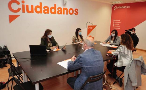 Un instante de la reunión ordinaria de la Junta Directiva de Ciudadanos en Castilla y León