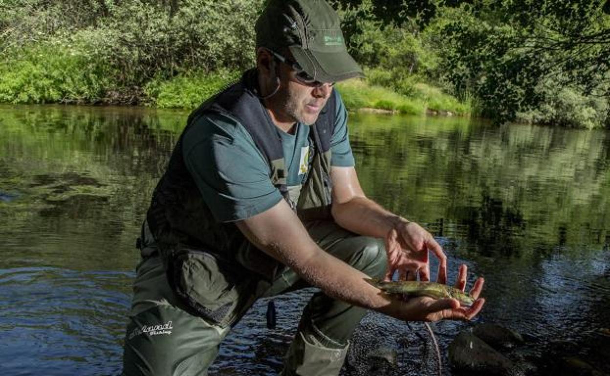 Pesca de truchas en Sanabria. 