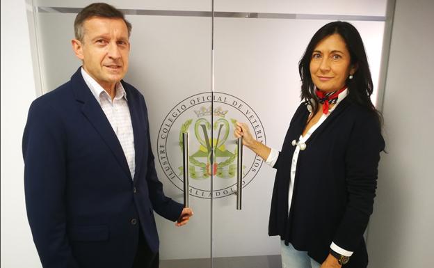 Rufino Álamo Sanz y Teresa García Nieto, presidente y secretaria del Colegio de Veterinarios de Valladolid. 