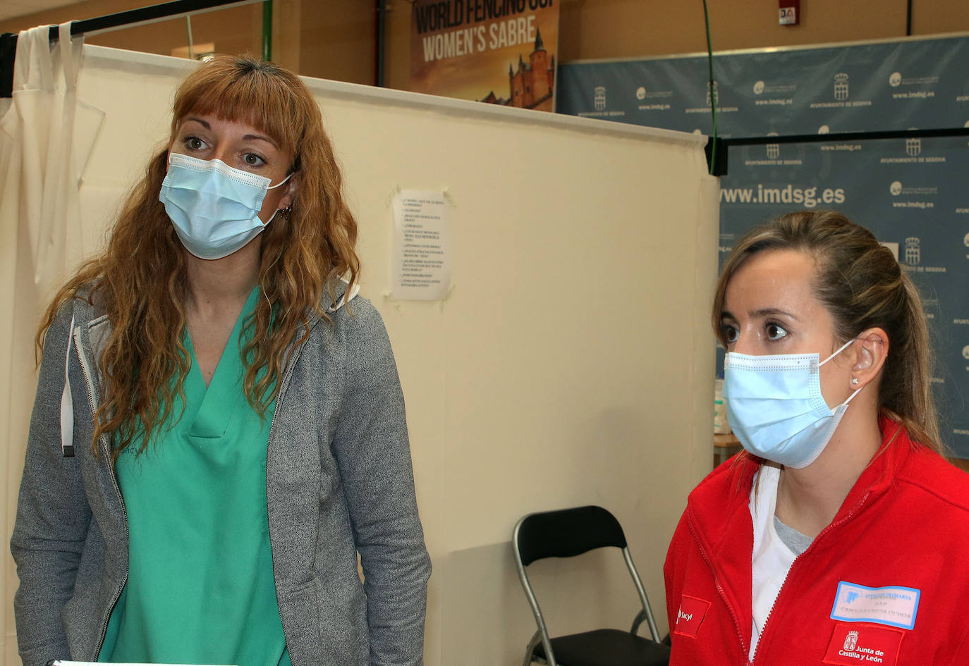 Vacunación en el pabellón Pedro Delgado 