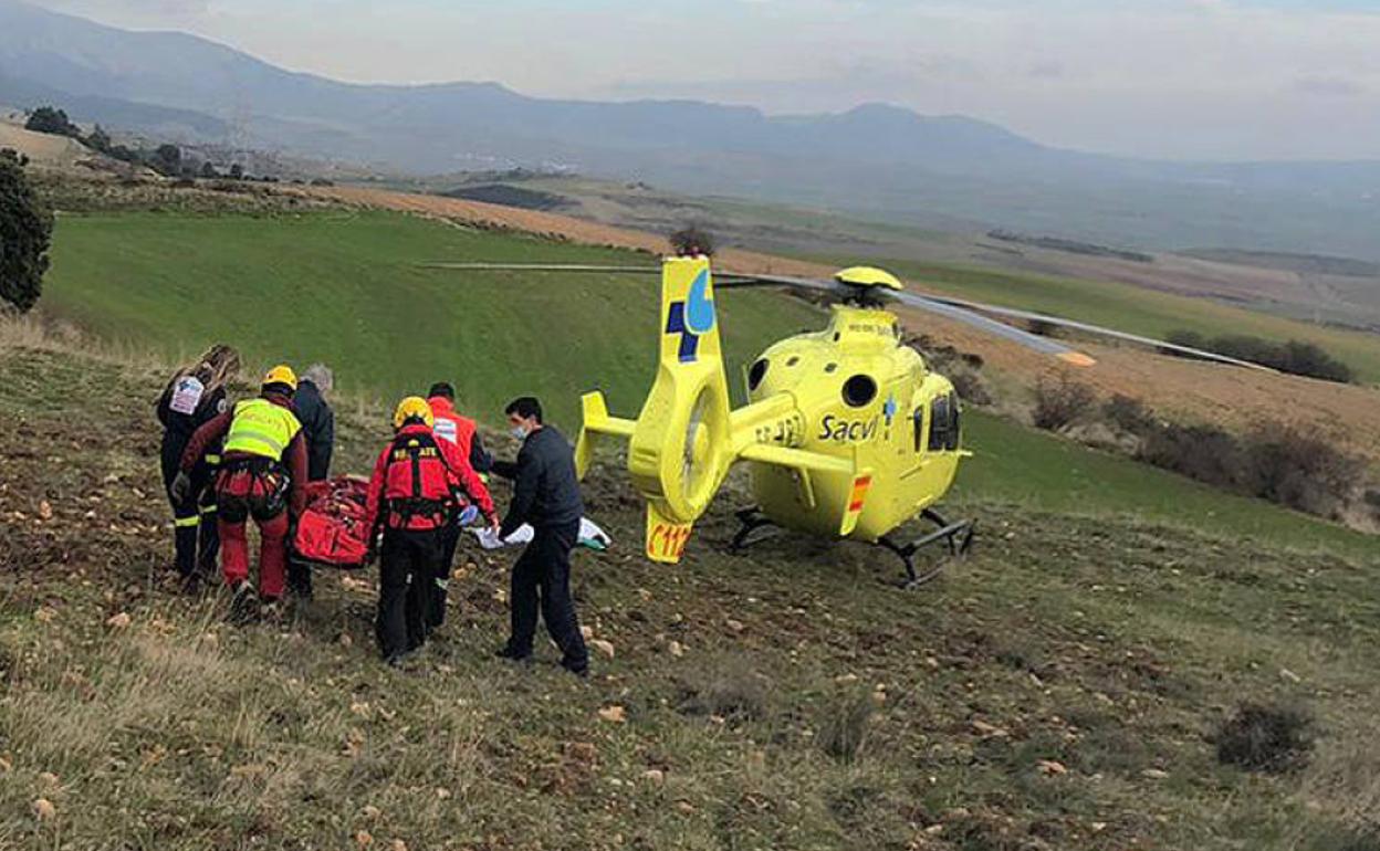 Evacuación en Burgos, a mediados de febrero de este año. 