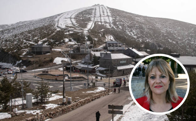 Pistas de la estación de esquí de Navacerrada y la senadora del PSOE Ana Agudíez.