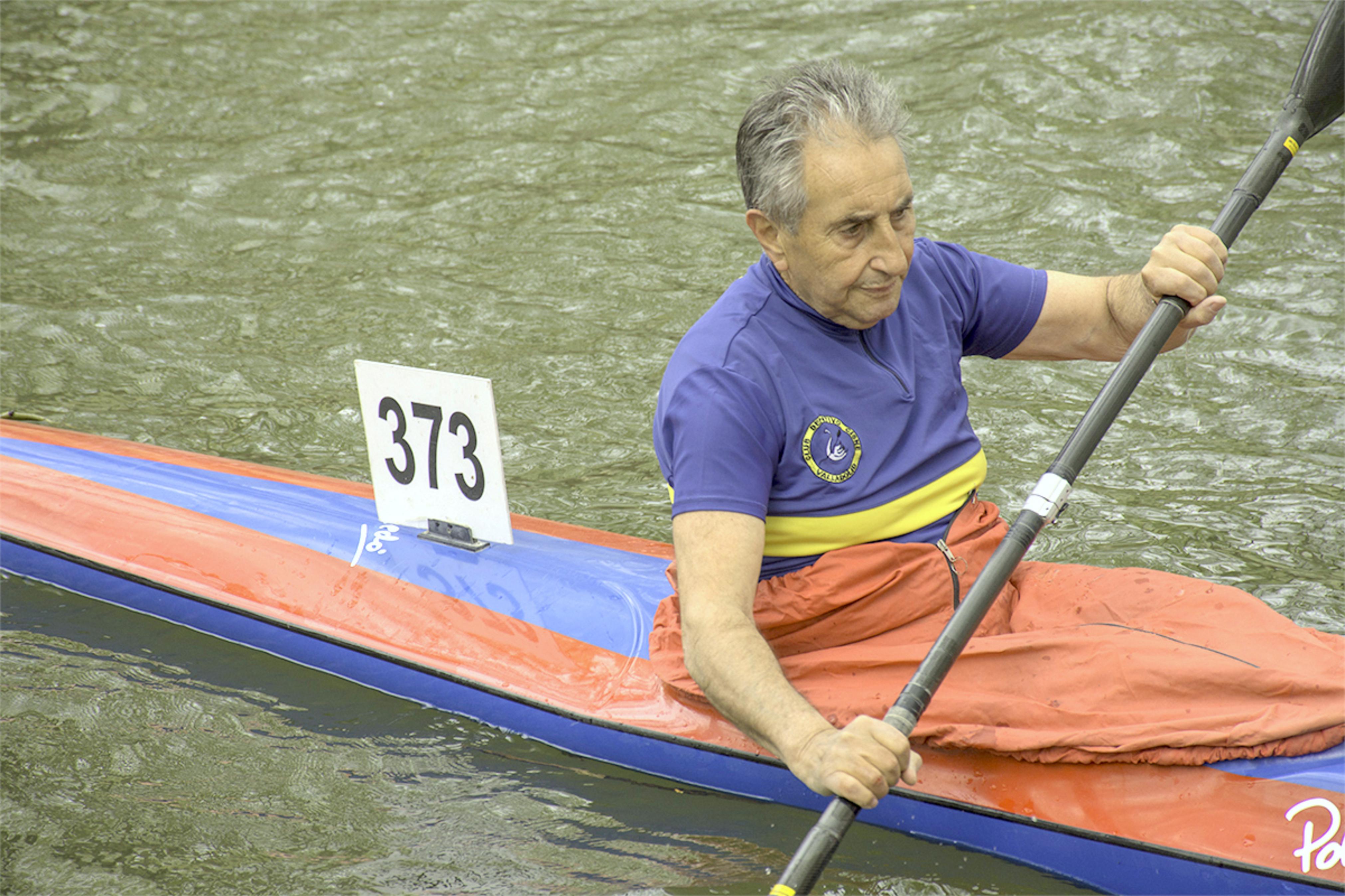 Piragüistas durante el Campeonato celebrado en Torquemada