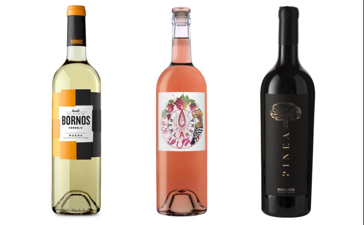 Palacio de Bornos Verdejo 2020, Perlarena, Pinea 2017.