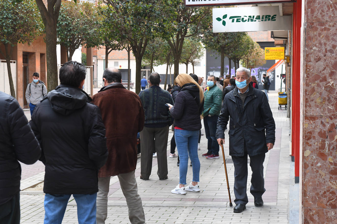 Colas para retirar una entrada para la feria taurina de San Pedro Regaldo en Valladolid.