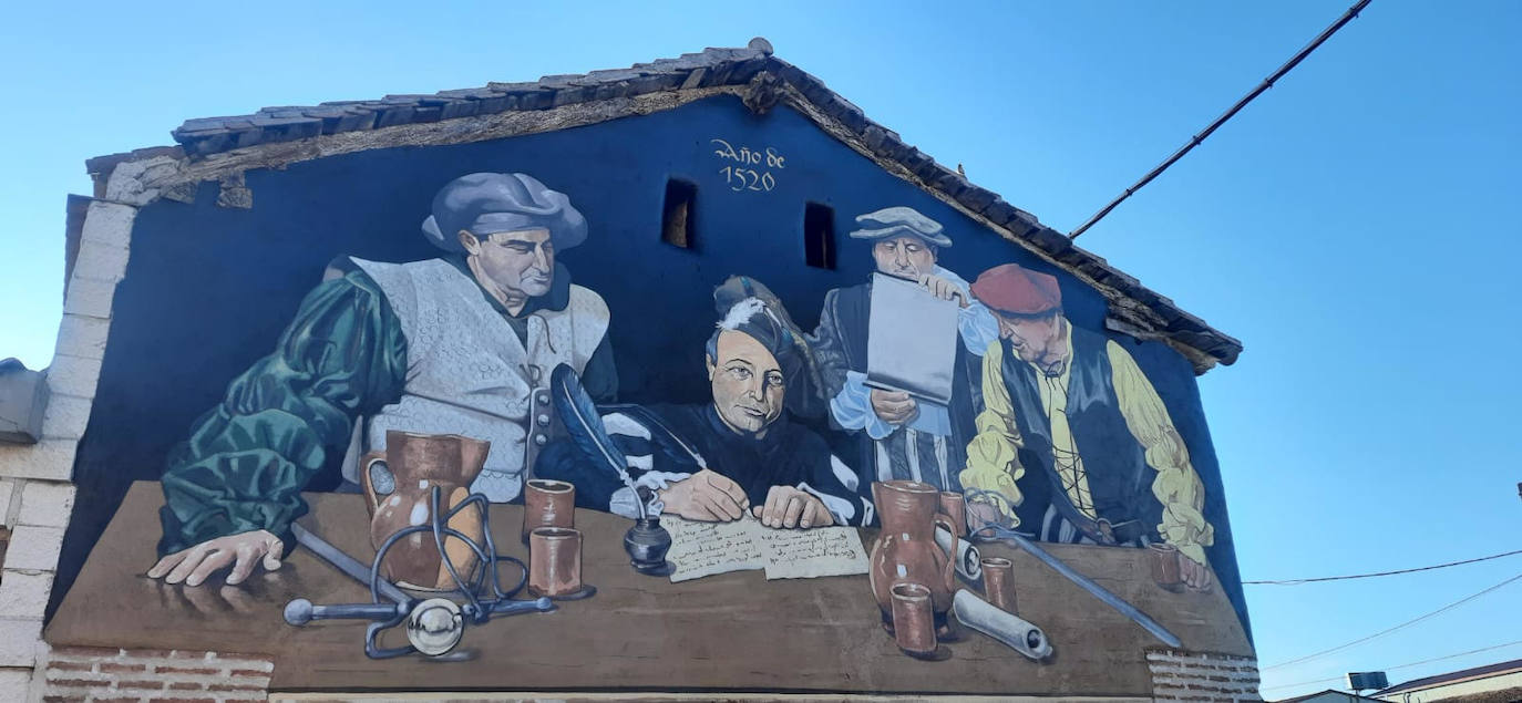 Un mural gigante en La Seca homenajea a los comuneros