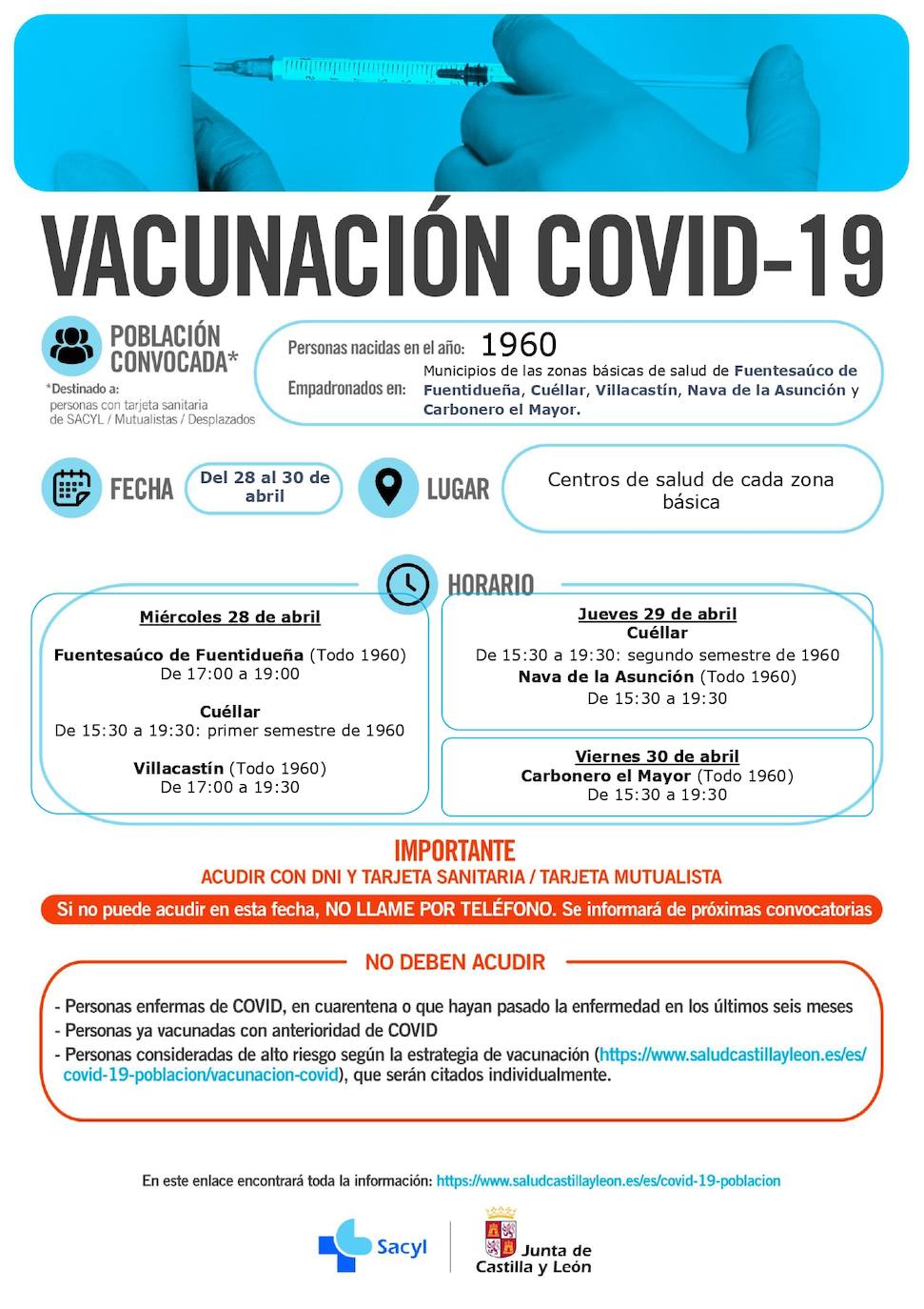 Información sobre la vacunación.