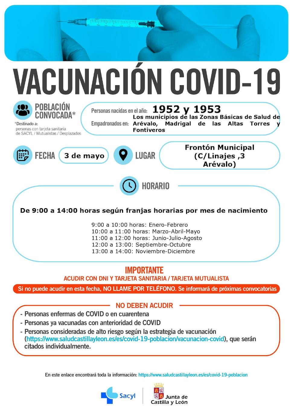 Información sobre la vacunación.