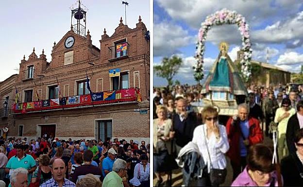 Fiestas de la Casita 2016 y la Virgen procesionando en dirección al pueblo.