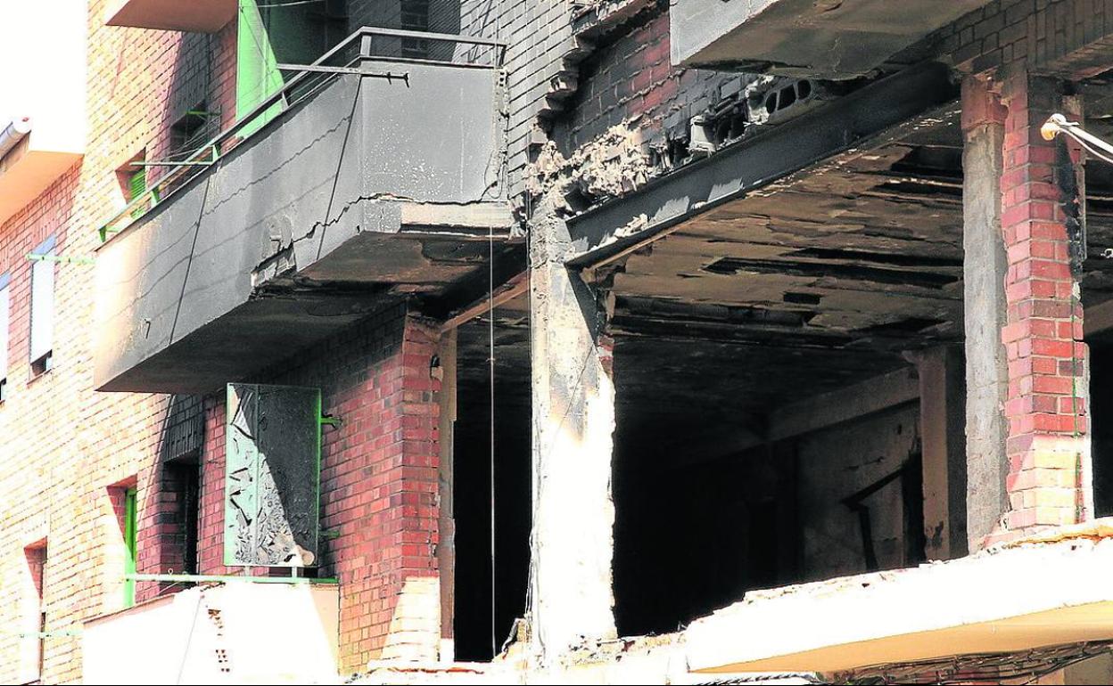 Estado en el que quedó el edificio tras las explosión. 
