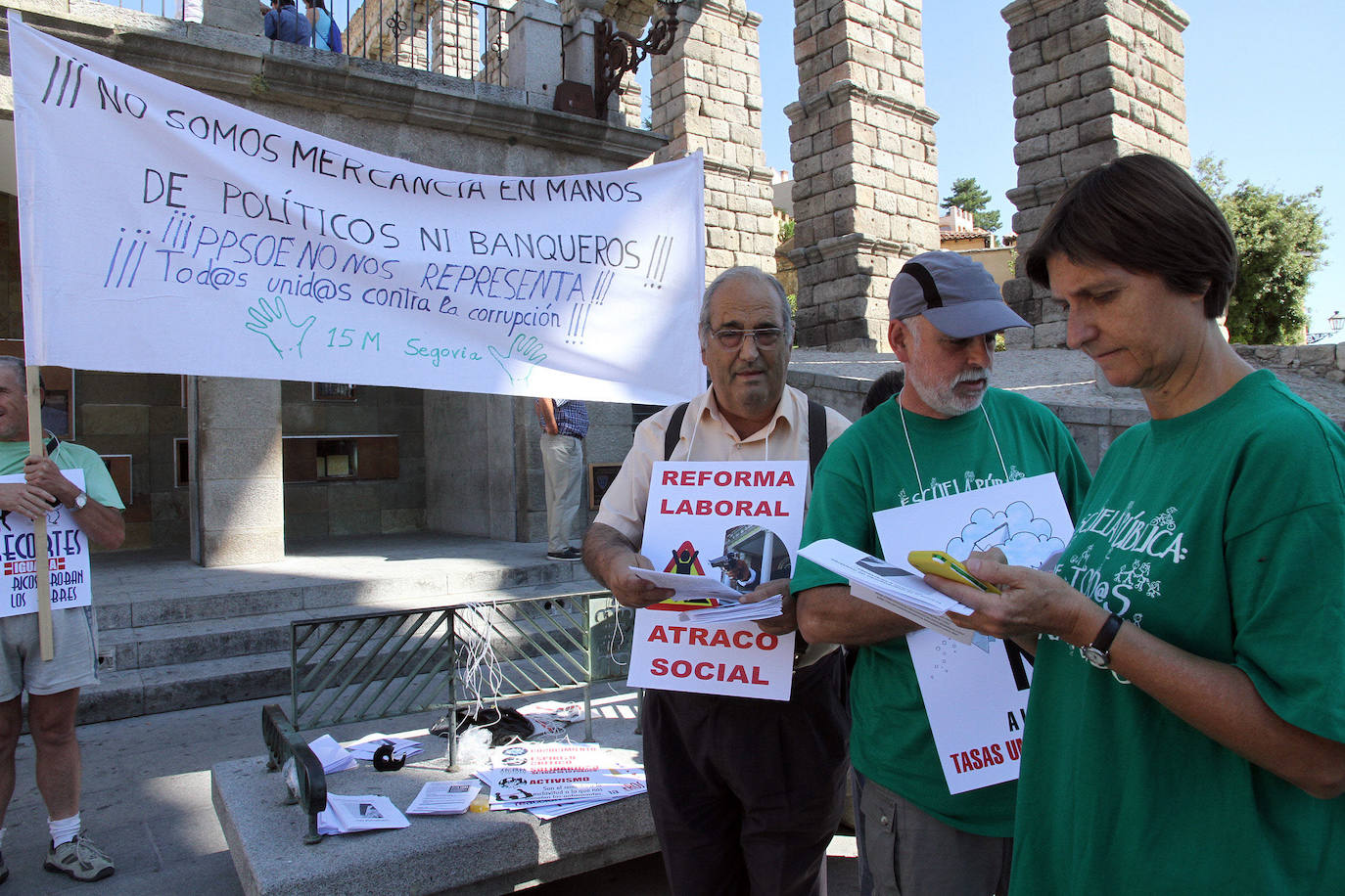 Décimo aniversario del movimiento 15-M en Segovia.
