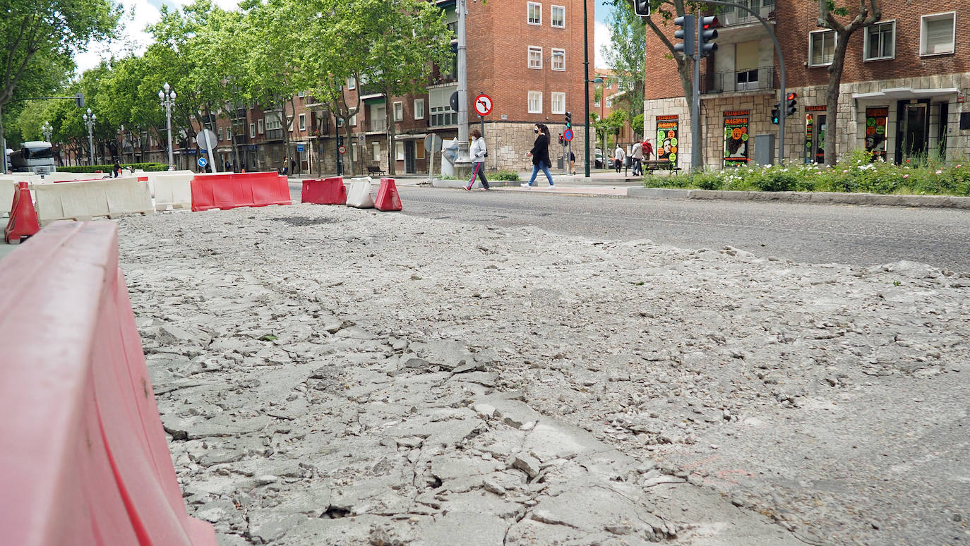 Fotos: Obras del carril bici del Paseo de Zorrilla hasta la Rubia