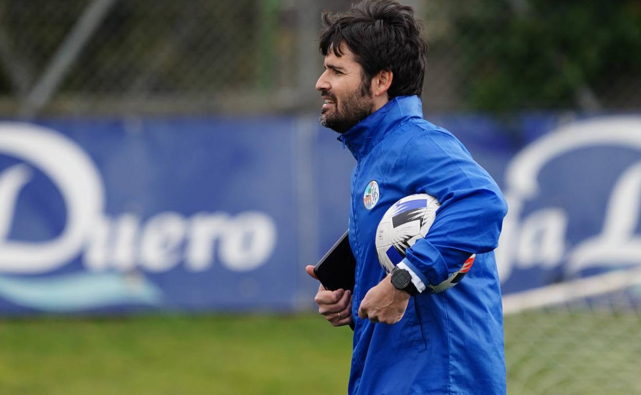 Lolo Escobar, en un entrenamiento del Salamanca UDS. 