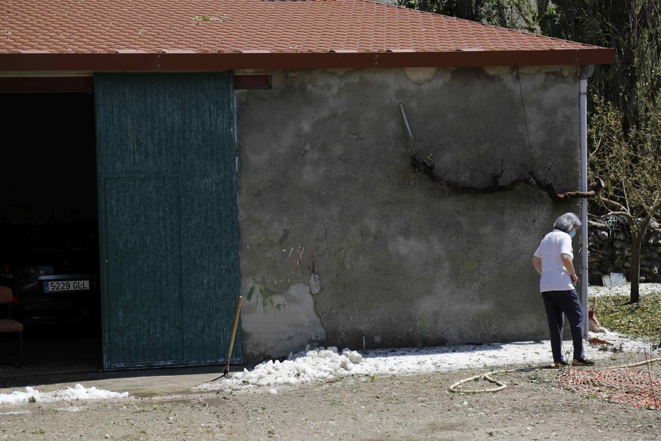 Daños por el pedrisco en Piñel de Arriba.