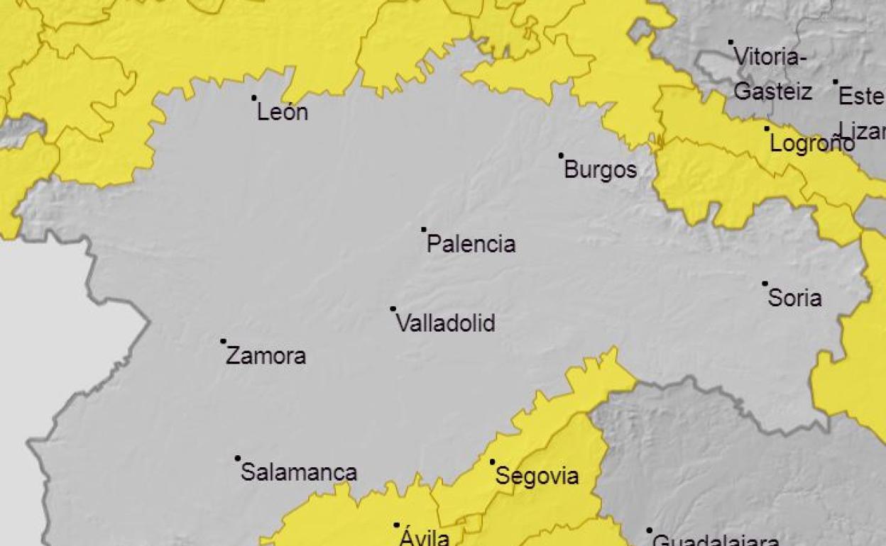 mapa de alertas de la Aemet para hoy lunes.